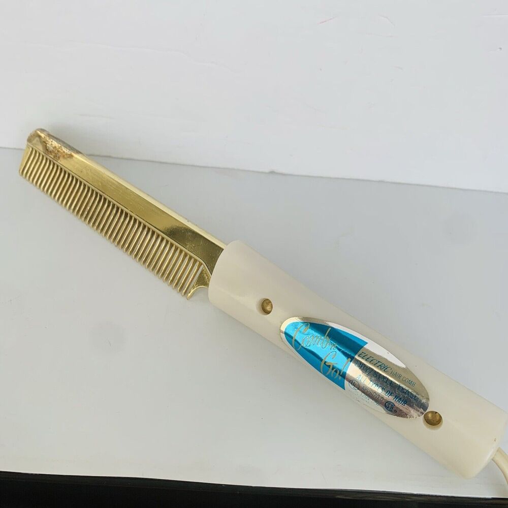 Vintage Comb 'n Go Electric Hot Comb Hair Styling Curling Iron Dry /Style Tease